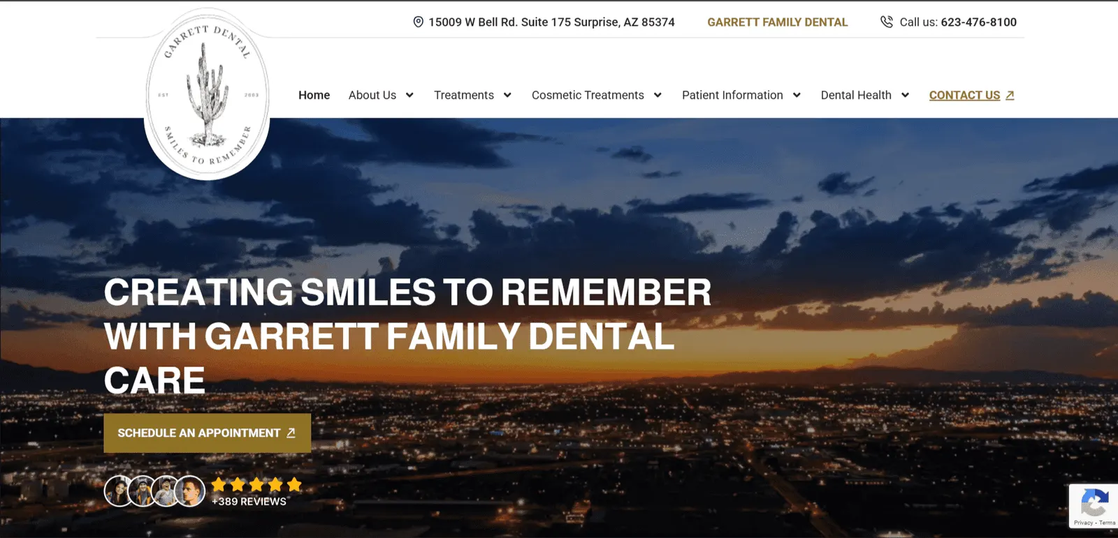 Garrett Family Dental website