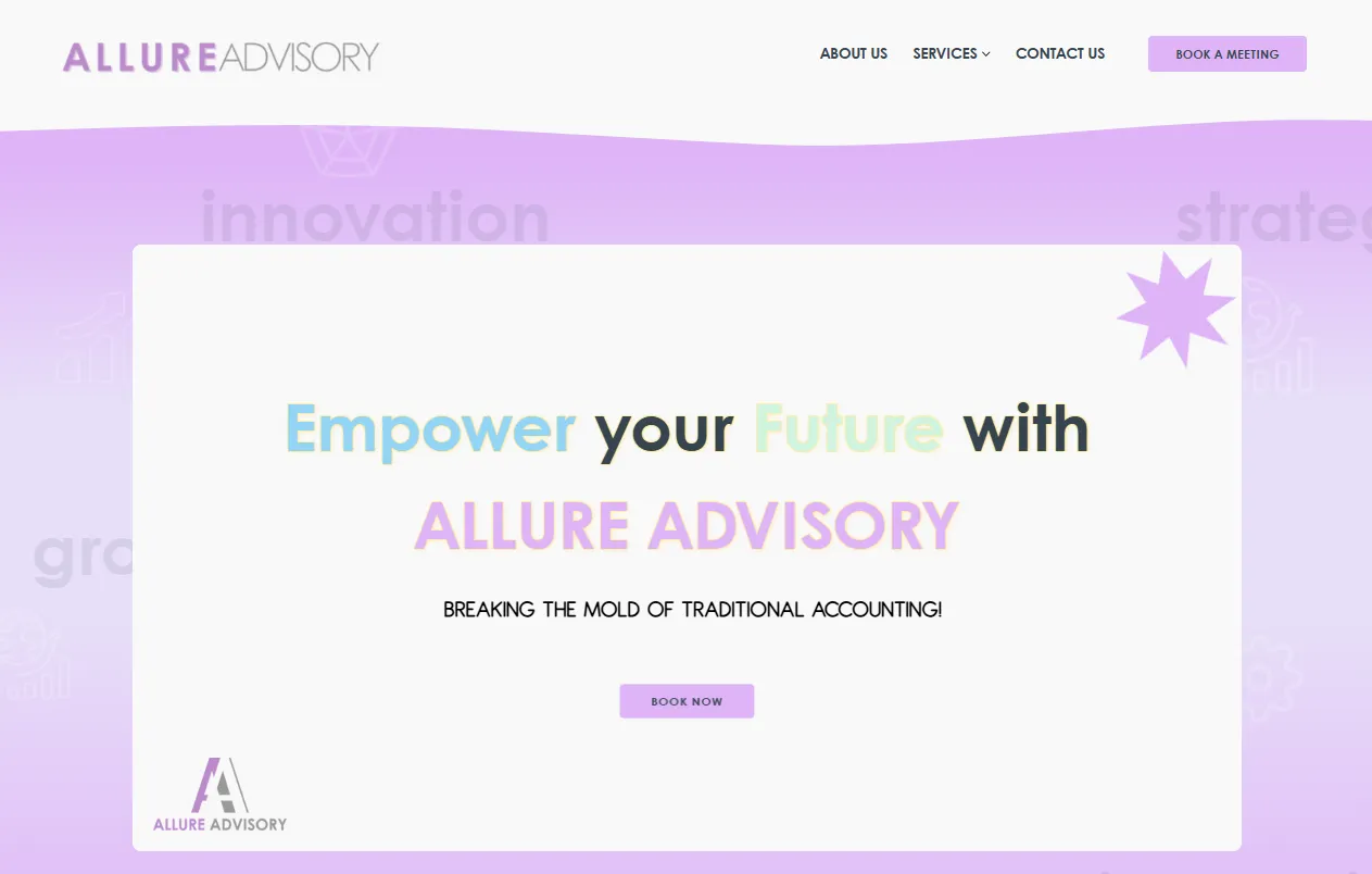 Allure Advisory website design