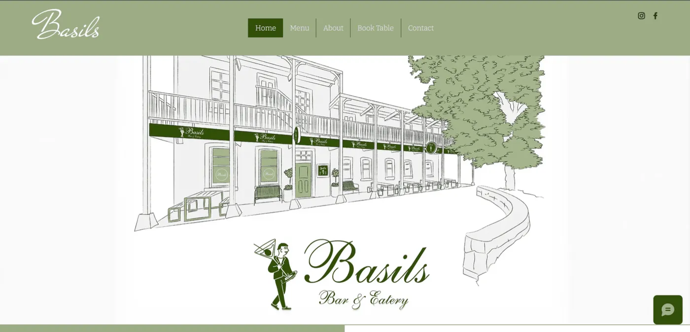 Basils Bright website design