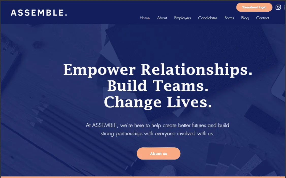 Lets Assemble website design