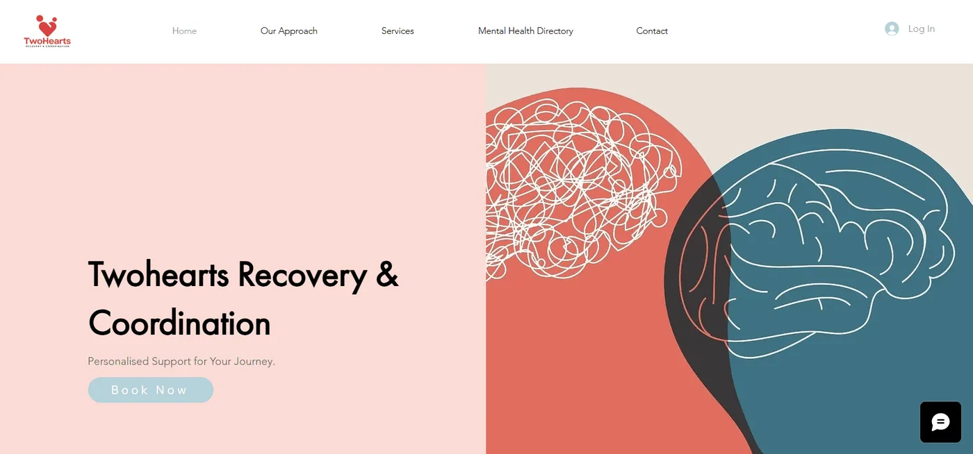Two Hearts Recovery website design