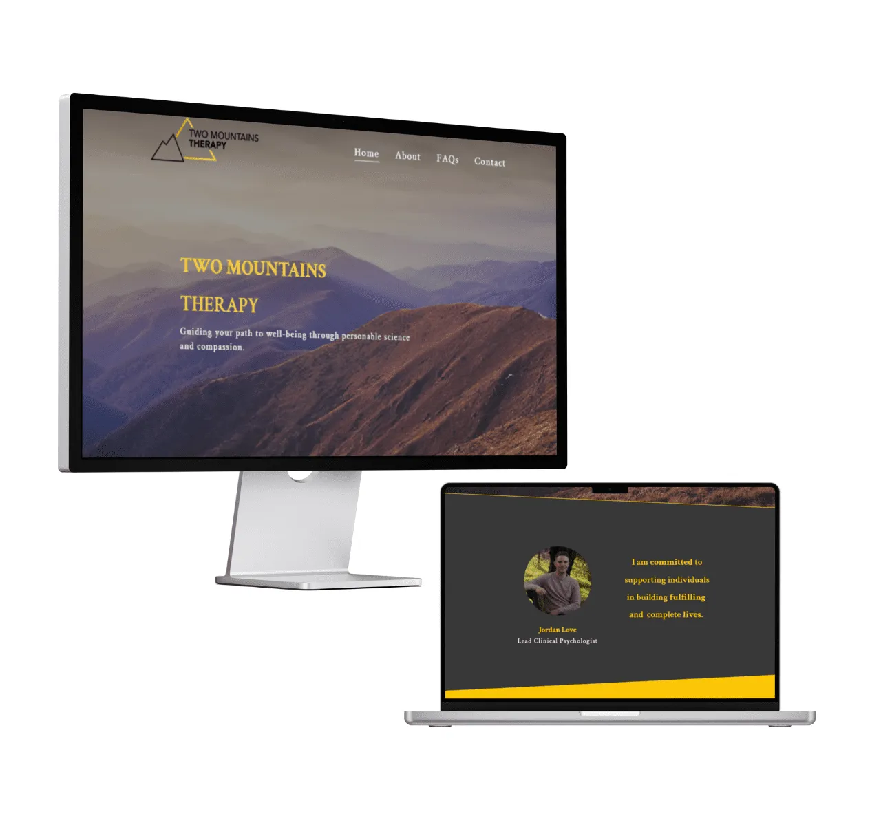 Two Mountains Therapy website design