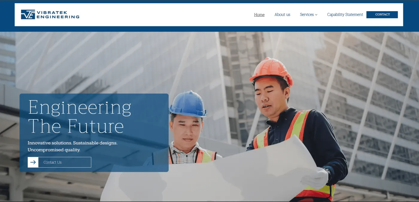 Vibra Tek Engineering website design