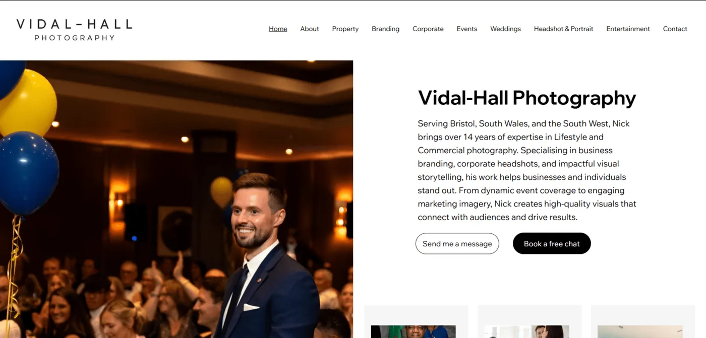 Vidal-Hall Photography website design