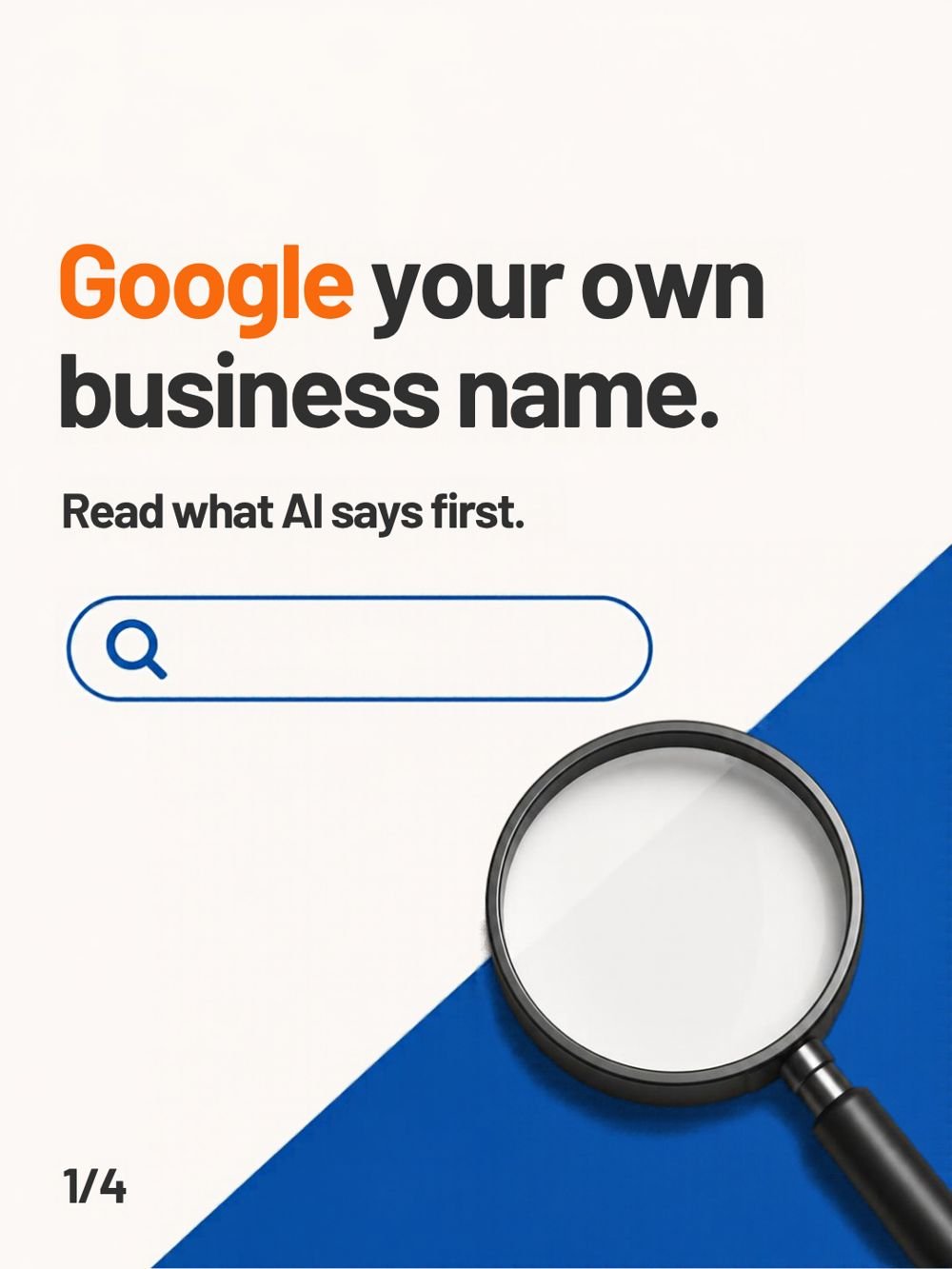 Instagram carousel design: Google your own business name, slide 1