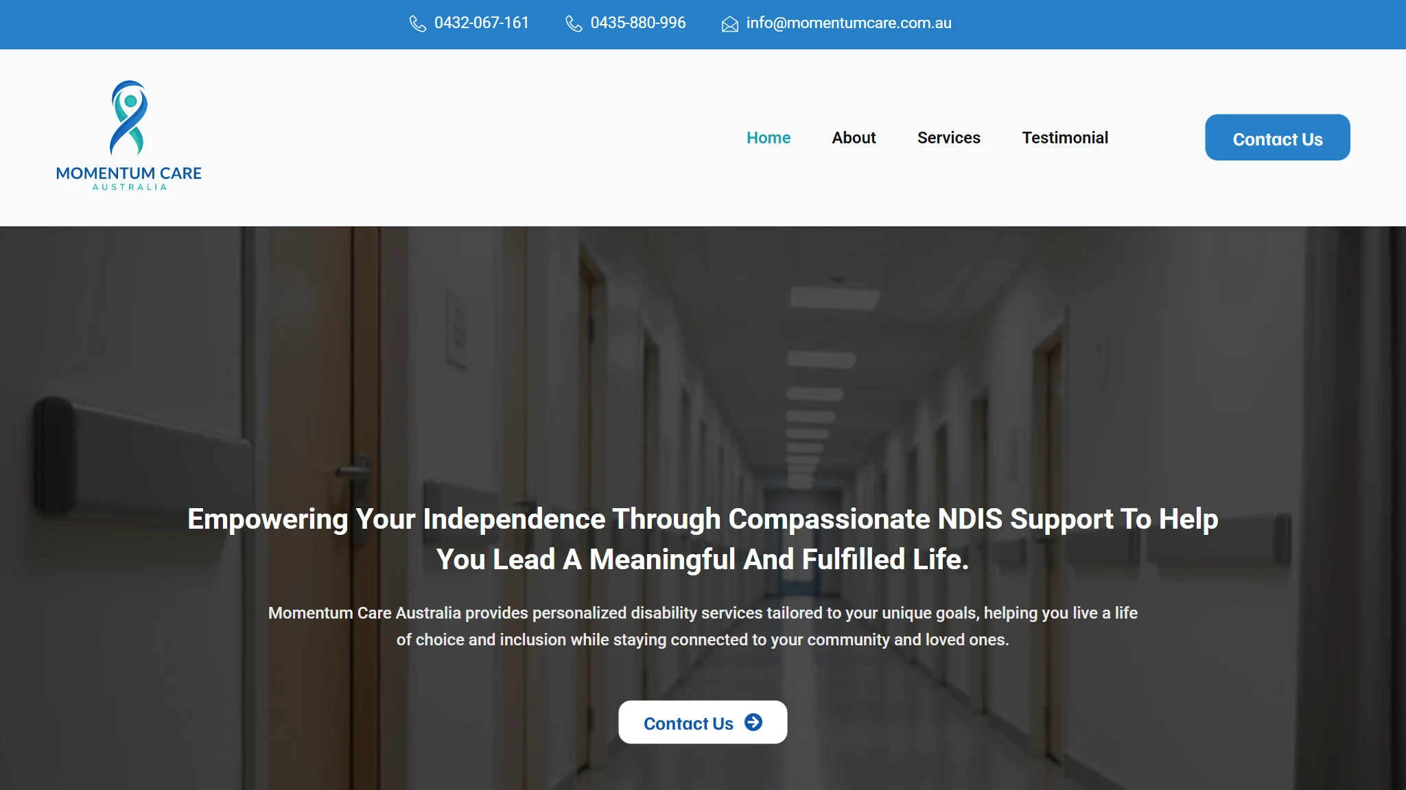 Momentum Care Australia website