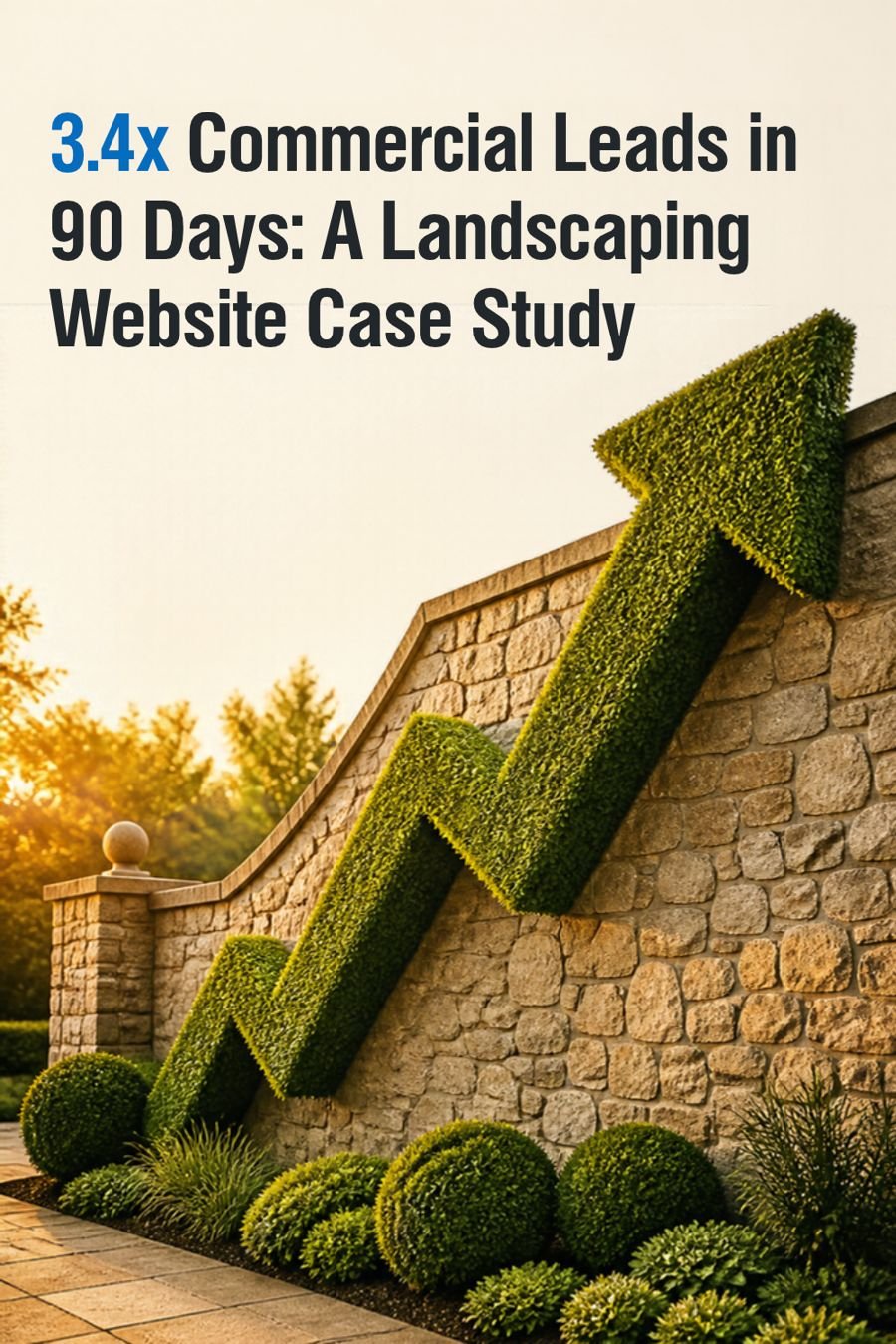 Pinterest pin design: Landscaping case study: 3.4x commercial leads